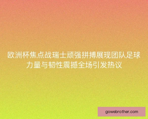 欧洲杯焦点战瑞士顽强拼搏展现团队足球力量与韧性震撼全场引发热议
